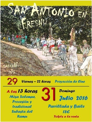 Cartel Fiestas de San Antonio de Fresnu