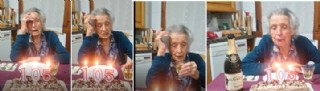 Imagenes de Cova celebrando su 105 cumpleaños